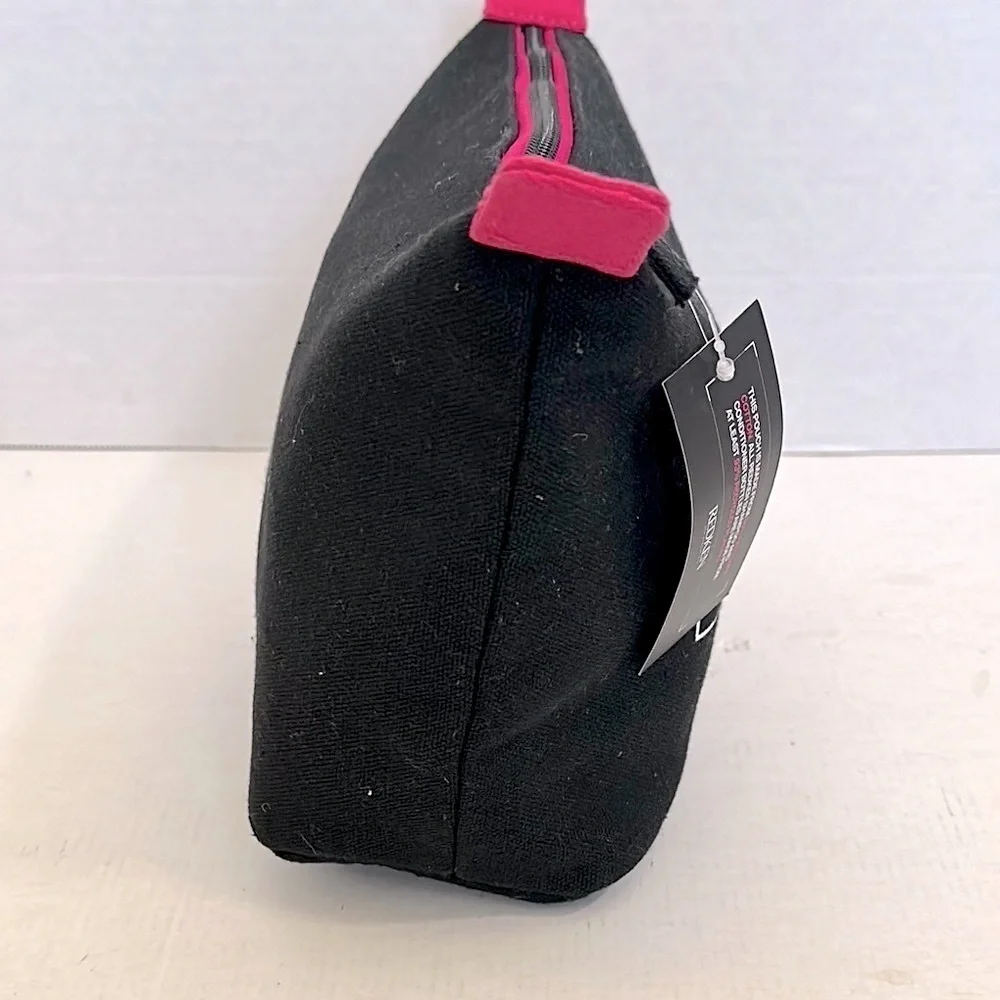 Redken Black and Pink Cosmetic Bag with matching hair and scalp massager NWT